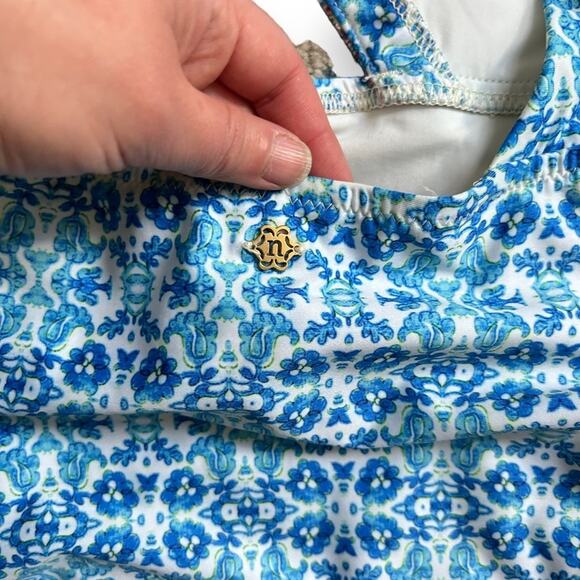 Nanette Lepore Seductress Seaside Tile Swimsuit Blue Size S - Picture 10 of 13